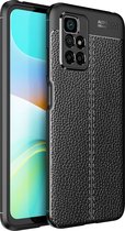 Mobigear Hoesje geschikt voor Xiaomi Redmi 10 4G Telefoonhoesje Flexibel TPU | Mobigear Luxury Backcover | Redmi 10 4G Case | Back Cover - Zwart