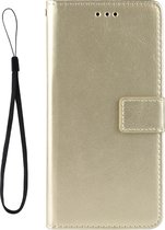 Mobigear Telefoonhoesje geschikt voor LG K51s Hoesje | Mobigear Wallet Bookcase Portemonnee | Pasjeshouder voor 3 Pasjes | Telefoonhoesje voor Pinpas / OV Kaart / Rijbewijs - Goud
