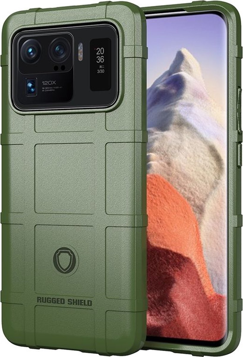 Mobigear Hoesje geschikt voor Xiaomi Mi 11 Ultra Telefoonhoesje Flexibel TPU | Mobigear Rugged Shield Backcover Shockproof | Schokbestendig Mi 11 Ultra Telefoonhoesje | Anti Shock Proof - Groen