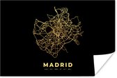 Poster Madrid - Spanje - Kaart - Goud - 90x60 cm