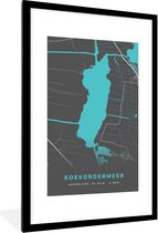 Cadre photo avec affiche - Frise - Water - Koevordermeer - Plan de la ville - Carte - Plan d'étage - 80x120 cm - Cadre pour affiche