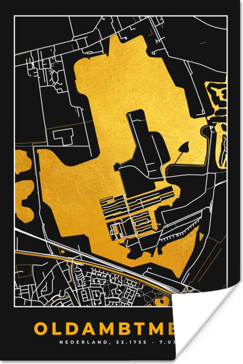 Poster Kaart - Plattegrond - Stadskaart - Nederland - Oldambtmeer ...