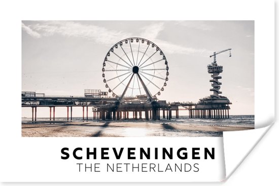 Poster Nederland - Plage - Grande roue - 30x20 cm