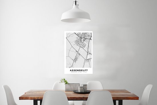Poster Map - Assendelft - Plan de la ville - Carte - 60x90 cm