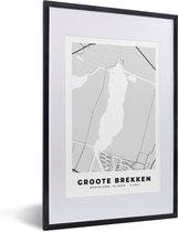 Fotolijst incl. Poster - Kaarten - Nederland - Groote Brekken - Plattegrond - Stadskaart - 40x60 cm - Posterlijst