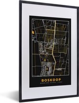 Fotolijst incl. Poster - Boskoop - Plattegrond - Goud - Kaart - Stadskaart - 40x60 cm - Posterlijst