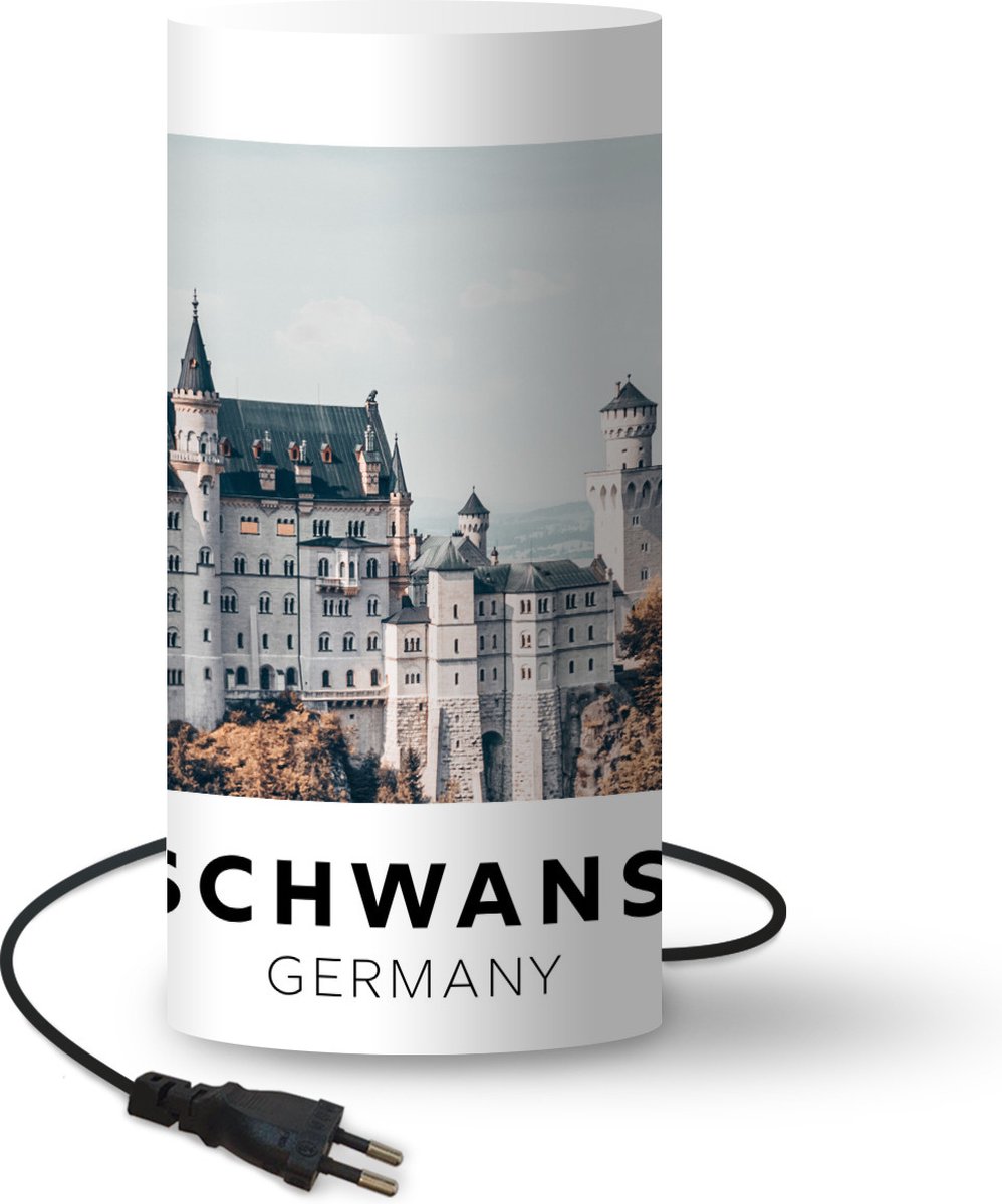Lamp - Nachtlampje - Tafellamp slaapkamer - Duitsland - Kasteel - Architectuur - 33 cm hoog - Ø15.9 cm - Inclusief LED lamp