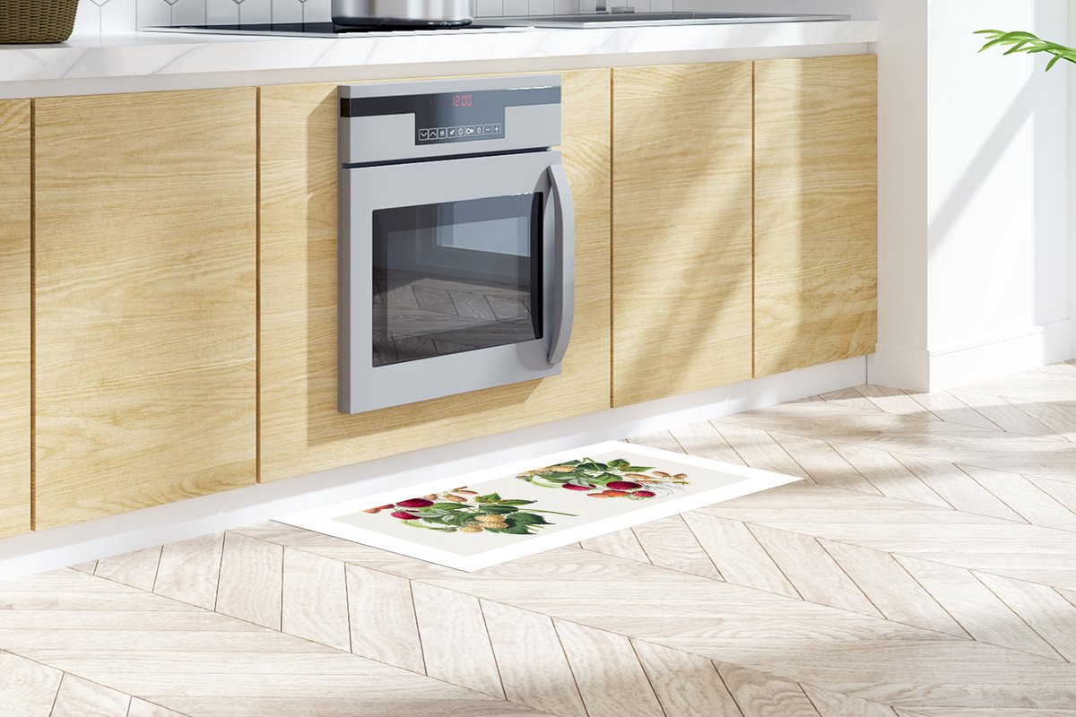 KitchenYeah Keukenloper - Loper keuken - Eten - Frambroos - Fruit - 120x50 cm - Keukenloper vinyl Multicolor