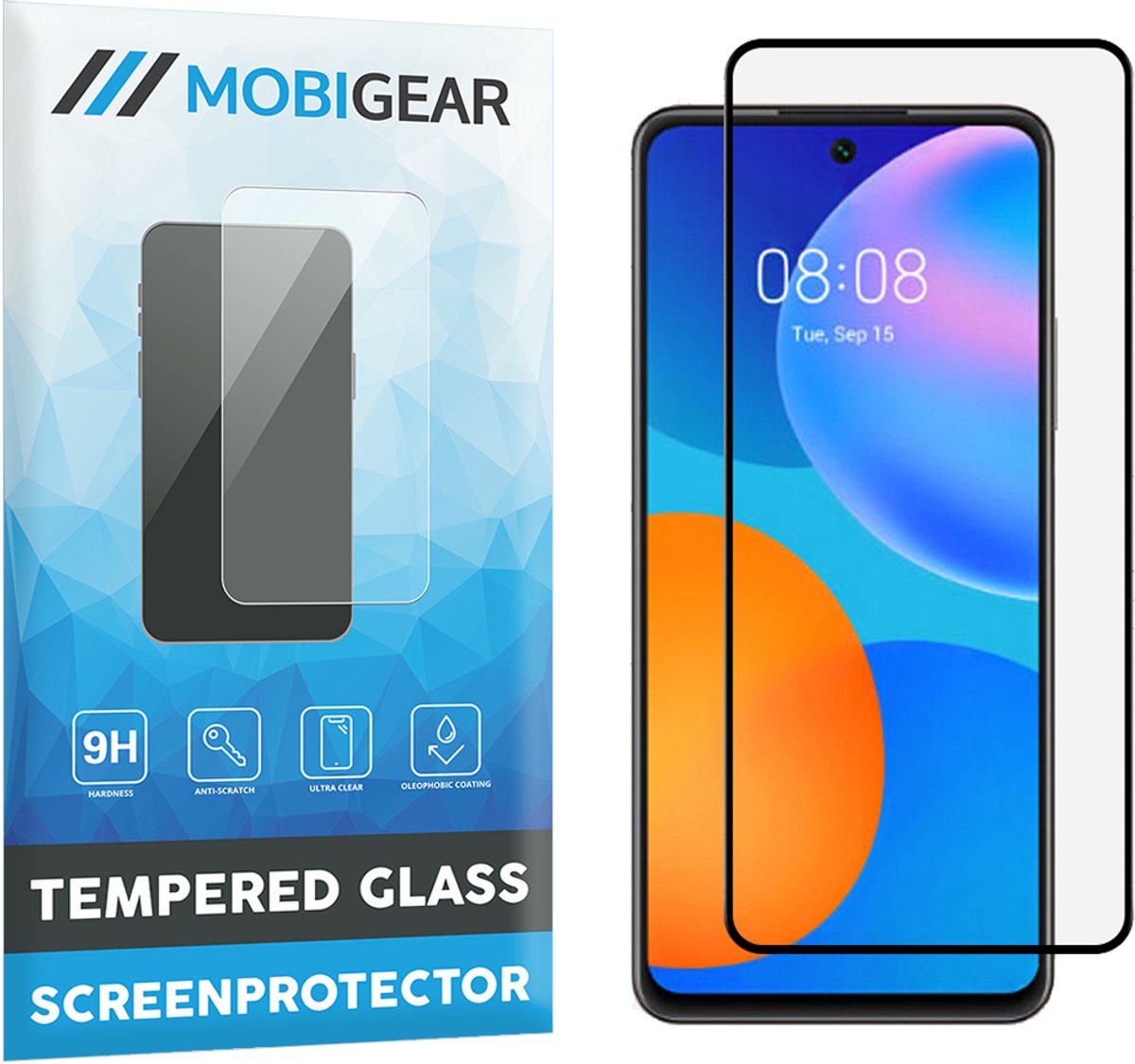 Mobigear Screenprotector geschikt voor Huawei P Smart (2021) Glazen | Mobigear Premium Screenprotector - Case Friendly - Zwart