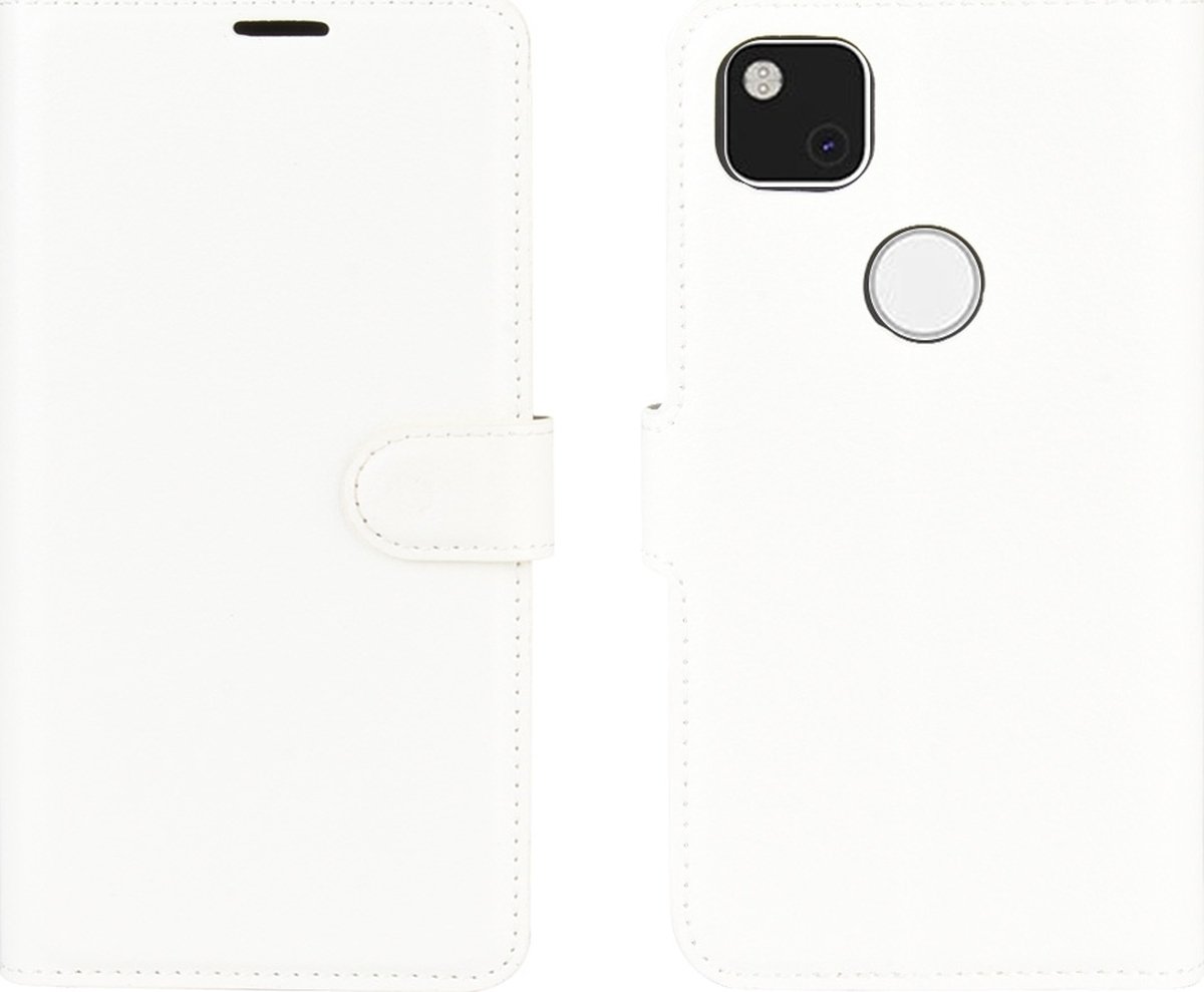 Mobigear Telefoonhoesje geschikt voor Google Pixel 4a Hoesje | Mobigear Classic Bookcase Portemonnee | Pasjeshouder voor 3 Pasjes | Telefoonhoesje voor Pinpas / OV Kaart / Rijbewijs - Wit
