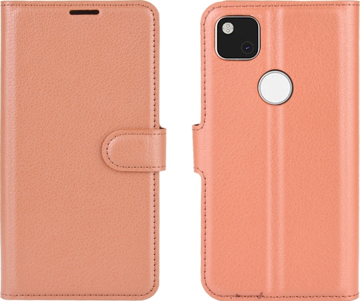 Mobigear Telefoonhoesje geschikt voor Google Pixel 4a Hoesje | Mobigear Classic Bookcase Portemonnee | Pasjeshouder voor 3 Pasjes | Telefoonhoesje voor Pinpas / OV Kaart / Rijbewijs - Bruin