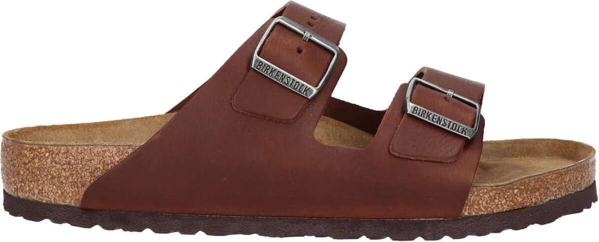 Birkenstock Arizona Heren Slippers Vintage Wood Roast Regular-fit Leer Bruin