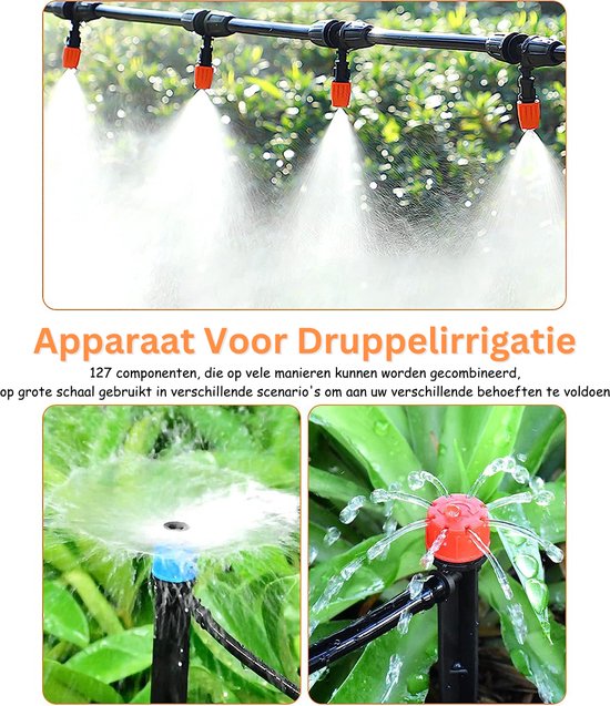 VIPNAJI 322 Pcs Irrigation System, 40 m 10 m Irrigation Kit, Micro