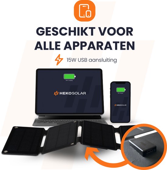 Hiluckey Externe Zonne-accu – 27000 MAh – 15W Snel Opladen Met 3 USB-poorten – USB-C In/uit – Met LED-zaklamp – Geschikt Voor Telefoons, Tablets En Outdoorgebruik