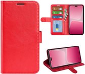Xiaomi 13 Lite Hoesje - MobyDefend Wallet Book Case (Sluiting Achterkant) - Rood - GSM Hoesje - Telefoonhoesje Geschikt Voor Xiaomi 13 Lite