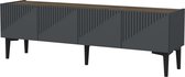 TV meubel Garth - TV meubel - 45x154x37 cm - Kleur Antraciet en Walnoot - Spaanplaat - Kunststof - Decoratief Design