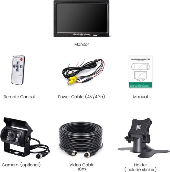 4.3 İnç TFT LCD Araba Arka Görünü onitör Gece Görüş Yedeklee Geri Kaera 170