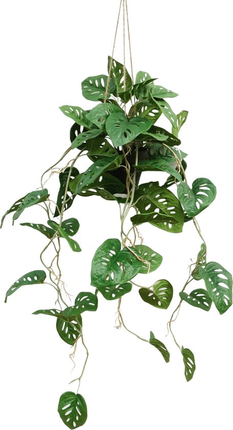 Monstera Monkey Bush Kunst Hangplant 95cm | Hangende Kunstplant | Kunstplant voor Binnen | Neppe Hangplant