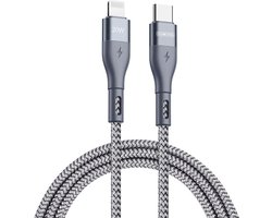 Duzzona PD USB-C naar Lightning Data en Laadkabel 20W 1M Grijs