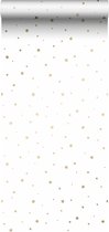 ESTAhome behang sterretjes wit en goud - 139259 - 0,53 x 10,05 m