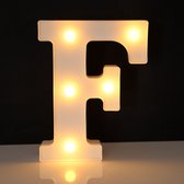 Lichtgevende Letter F - 22 cm - Wit - LED