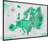 Fotolijst incl. Poster - Wereldkaart - Europa - Verf - 30x20 cm - Posterlijst