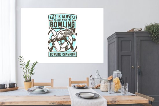 Affiche Bowling - Sport- Vintage - 180x120 cm XXL - Cadeau Vaderdag - Cadeau - Cadeau pour lui - Astuce - Homme