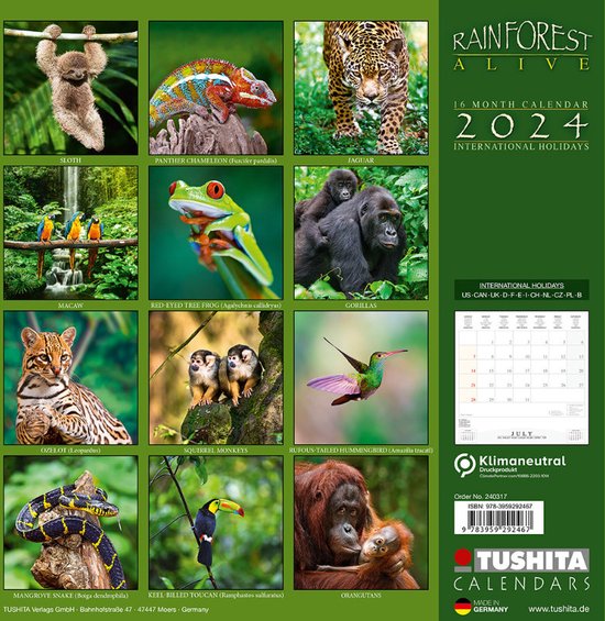 Rainforest Alive Kalender 2024 bol