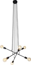 QAZQA sydney - Moderne Hanglamp voor boven de eettafel | in eetkamer - 6 lichts - Ø 80 cm - Zwart - Woonkamer | Slaapkamer | Keuken