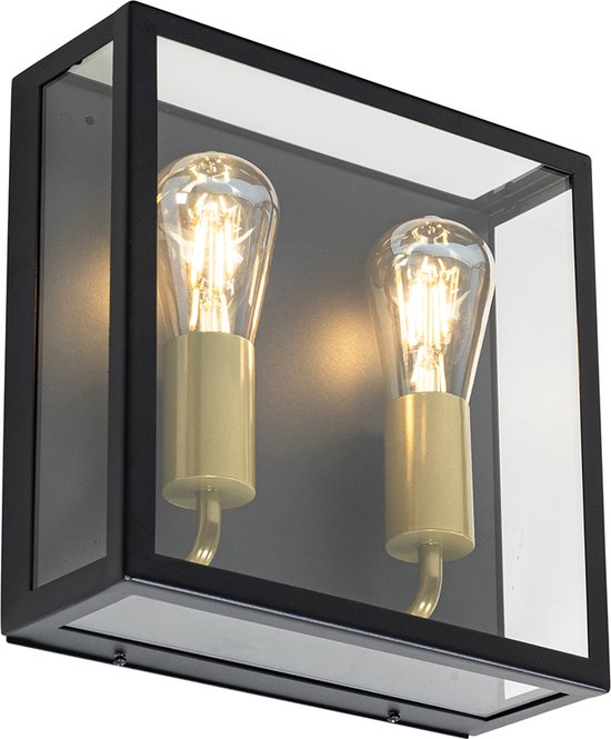 QAZQA rotterdam - Applique industrielle pour extérieur - 2 lumières - L 28 cm - Messing - Industriel - Éclairage extérieur