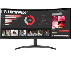 LG 34WR50QC-B - QHD Curved Ultrawide Monitor - sRGB 99% - 100hz - 34 inch