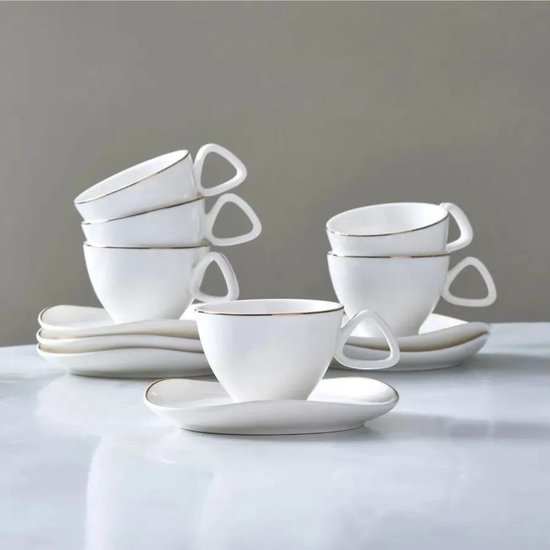 Set De 6 Tasses à Café Porcelaine 90ml - Design Élégant Karaca Willow