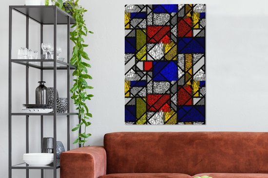 Peintures sur toile Mondrian - Glas - Oude Meesters - 80x120 cm - Décoration murale