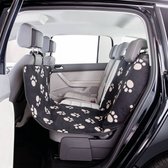 Trixie Hondendeken Auto Achterbank - Pootprint - Nylon / Fleece - Zwart / Beige - 145X65 CM