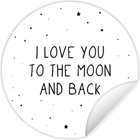 Foto: Muurdecoratie kinderkamer behangsticker kids quotes i love you to the moon and back baby liefde spreuken 100x100 cm