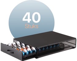 LaCardia Capsulehouder - Geschikt voor 40 Vertuo cups - Koffiecups Houder met Lade - Zwart