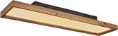 MANDEE.NL - Long Hout plafondpaneel LED 80 CM - Led-plafondlamp plafondlamp van donker hout en metaal in zwart, 24 watt, 2650 lumen max, 6500 Kelvin, moderne kamerlamp, - moderne plafondlamp van metaal/hout /zwart in Scandinavisch design, la