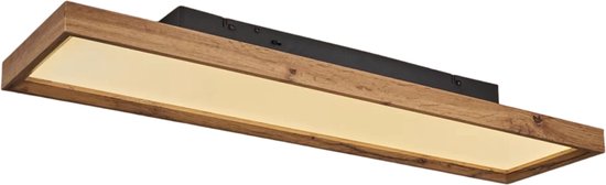 MANDEE.NL - Long Hout plafondpaneel LED 80 CM - Led-plafondlamp plafondlamp van donker hout en metaal in zwart, 24 watt, 2650 lumen max, 6500 Kelvin, moderne kamerlamp, - moderne plafondlamp van metaal/hout /zwart in Scandinavisch design, la