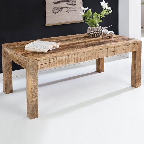 Table Rootz 110 x 60 x 47 cm bois massif Mango Natur - Table basse rustique  Table... | bol