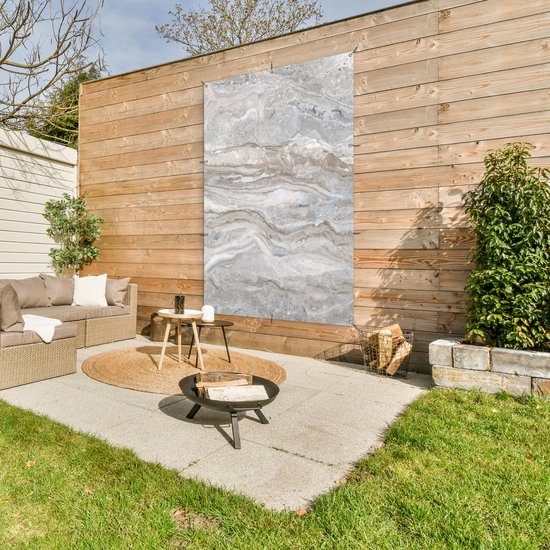 Muurdecoratie Marmer - Textuur - Grijs - 120x180 cm - Tuinposter - Tuindoek - Buitenposter