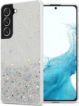 Cadorabo Hoesje geschikt voor Samsung Galaxy S22 in Transparant met Glitter - Beschermhoes van flexibel TPU silicone met fonkelende glitters Case Cover Etui