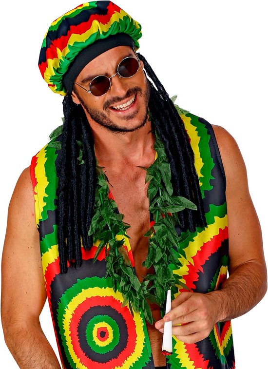 Costume de Bob Marley & Reggae & Rasta | Bonnet Rasta Avec Dreadlocks Ziggy  |... | bol.com