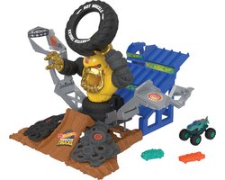 foto van Hot Wheels - Monstertrucks Arenabeukers Mega-Wrex tegen Crushzilla Bazengevecht - Speelset