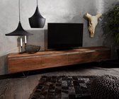Tv-meubel Stonegrace acacia bruin Leisteen 240 cm 4 deuren V-poot zwart Tv-meubel