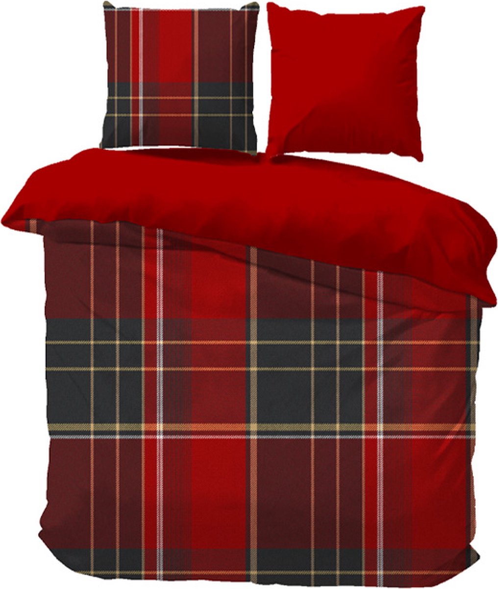 iSleep Dekbedovertrek Mike - Litsjumeaux XL - 260x200/220 cm - Rood