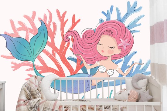 Papier peint photo Sirènes avec Plantes - Papier peint non tissé - 300 x 210 cm