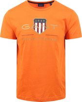 Gant - T-shirt Shield Logo Oranje - Heren - Maat M - Regular-fit