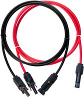 MC4 Solar kabels (2 stuks)- Zonnepaneel aansluitkabels - Solar verlengkabels - rood/zwart - 2 meter - 4mm2 kabel