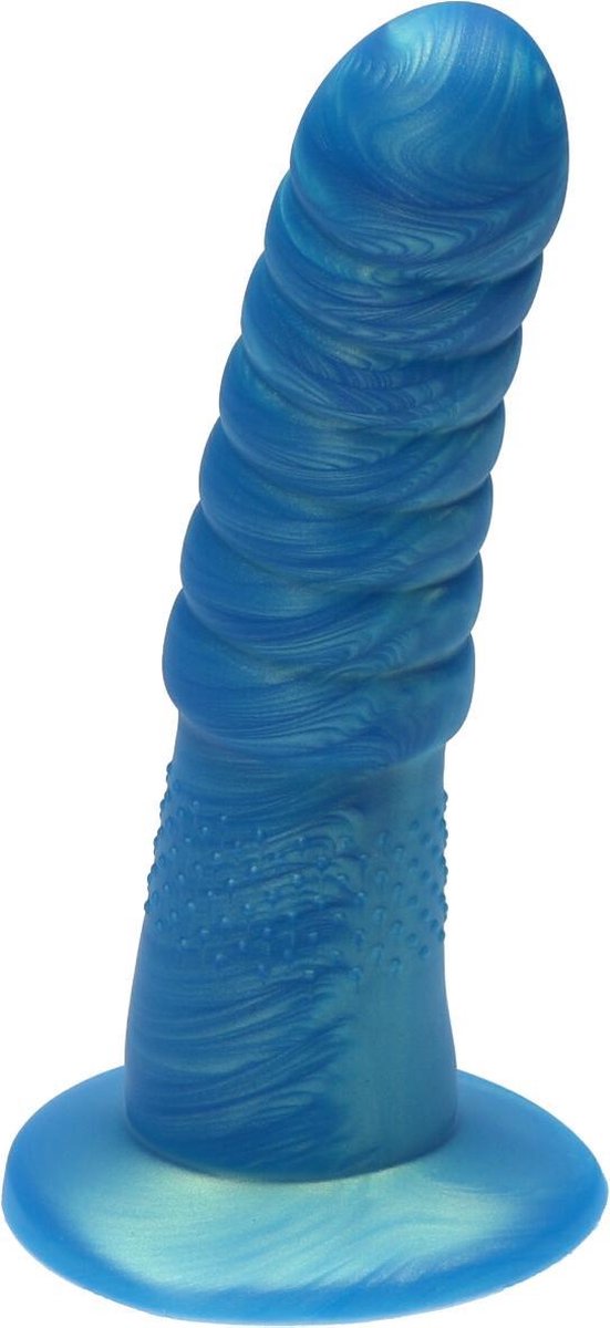 Goedkoopste Ylva & Dite - Aria - Siliconen Anale / Vaginale dildo - Made in Holland - Goud Blauw Metallic