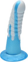 Ylva & Dite - Aria - Siliconen Anale / Vaginale dildo - Made in Holland - Pastel Grijs / Blauw Metallic